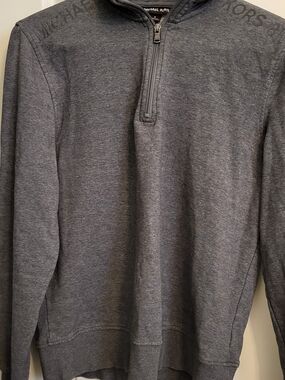 Michael Kors Men’s Zip-Up Sweater Pullover in Charcoal